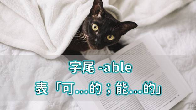 字尾-able有「可…的；能…的」的意思