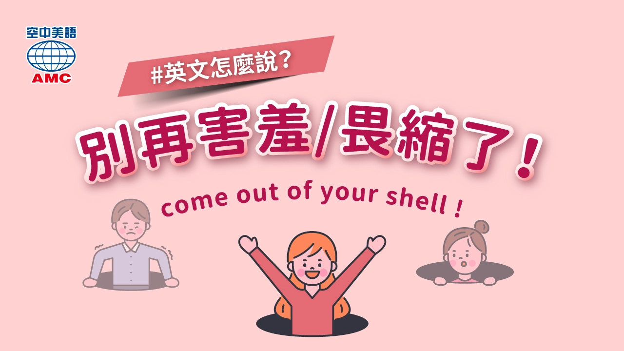 come out of one’s shell 某人不再羞怯／畏縮；某人活躍起來