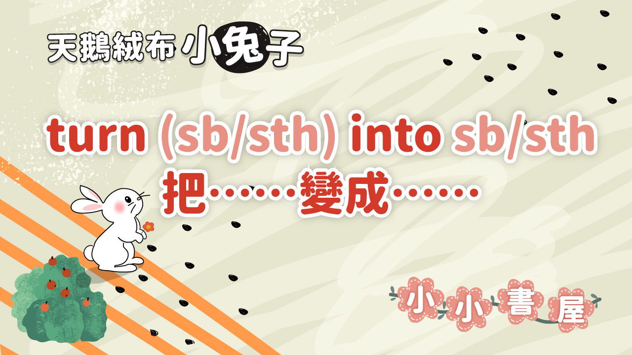 The Velveteen Rabbit turn sb. into sth. 變成